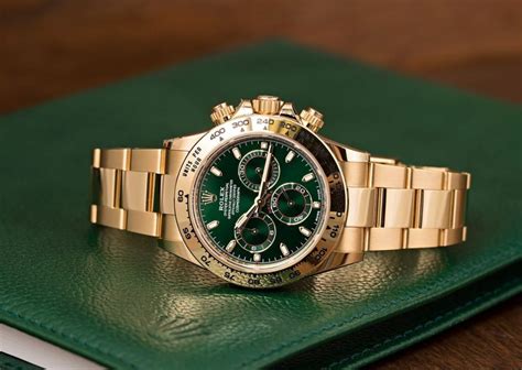 all gold rolex green face